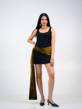 Velvet wrap mini dress