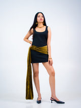 Velvet wrap mini dress