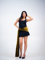 Velvet wrap mini dress
