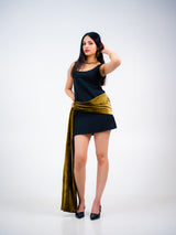 Velvet wrap mini dress